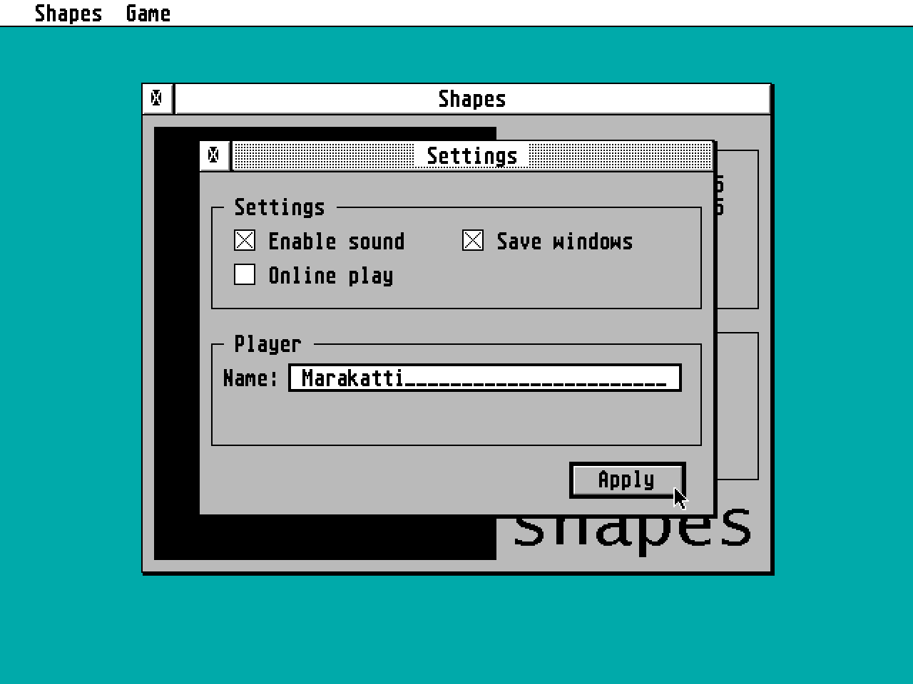 Shapes atari screenshot